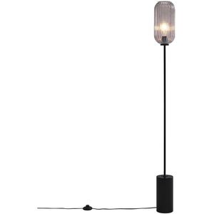 QAZQA rid - Art Deco Vloerlamps-sStaande Lamp - 1 lichts - H 150 cm - Zwart - Woonkamers-sSlaapkamers-sKeuken