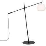 Design buiten vloerlamp zwart met witte kap IP44 - Robbert