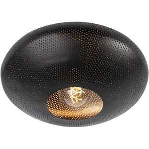 Smart plafondlamp zwart met goud 40 cm incl. Wifi G95 - Radiance