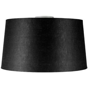 Moderne plafondlamp wit met zwarte kap 45 cm - Combi