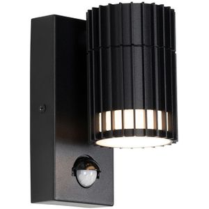 Design buiten wandlamp zwart met bewegingssensor IP44 - Boris
