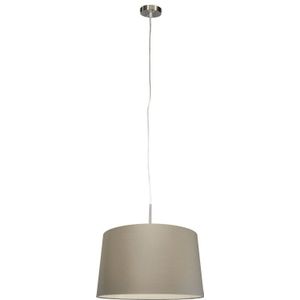 Moderne hanglamp staal met kap 45 cm taupe - Combi 1