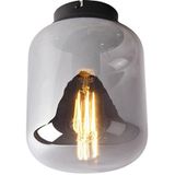 Design plafondlamp zwart met smoke glas - Bliss