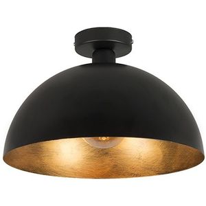 Industriële plafondlamp zwart met goud 35 cm - Magna