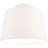 Moderne plafondlamp met witte kap 25 cm - Combi