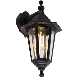 QAZQA new haven - Klassieke Wandlamp voor buiten - 1 lichts - D 212 mm - Zwart - Buitenverlichting