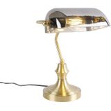 QAZQA Banker - Klassieke Notarislamp - Bankierslamp - 1 Lichts - H 345 Mm - Zwart Goud