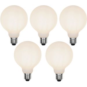 Set van 5 E27 3-staps dimbare LED lamp G95 mat 5W 550 lm 2700K