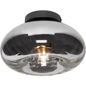 QAZQA ayesha - Art Deco Plafondlamp - 1 lichts - Ø 27 cm - Zwart - Woonkamers-sSlaapkamers-sKeuken