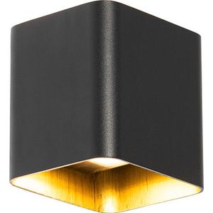 Moderne wandlamp zwart incl. LED IP54 vierkant - Evi