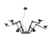 Industriële hanglamp zwart 6-lichts verstelbaar - Hobby Spinne