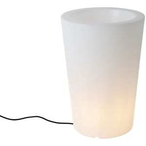 Buiten vloerlamp wit 60 cm bloempot IP44 - Verano
