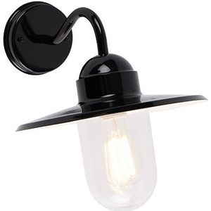 QAZQA kansas - Moderne Wandlamp voor buiten - 1 lichts - Ø 29.4 cm - Zwart - Buitenverlichting