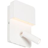 QAZQA robin - Moderne LED Wandlamp voor binnen - 1 lichts - D 135 mm - Wit - Woonkamers-sSlaapkamers-sKeuken