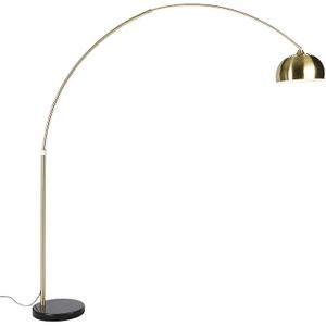 QAZQA Xxl - Moderne Booglamp - Vloerlamp - Staande Lamp - 1 Lichts - H 2690 Mm - Zwart Goud