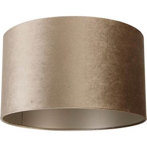 Velours lampenkap taupe rond 35/35/20