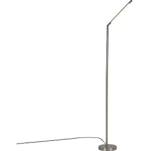 QAZQA berdien fl - Moderne LED Dimbare Vloerlamps-sStaande Lamp met Dimmer - 1 lichts - H 1630 mm - Staal - Woonkamer