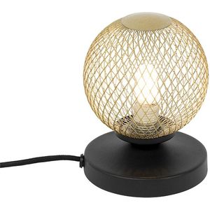 Moderne tafellamp zwart met goud - Athens Wire