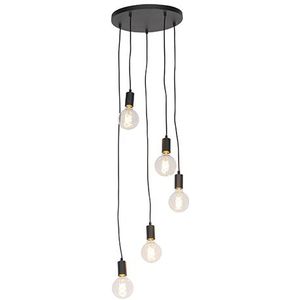 Moderne hanglamp zwart 35 cm 5-lichts - Facil