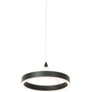 QAZQA lyani - Design LED Dimbare Hanglamp met Dimmer - 1 lichts - Ø 30 cm - Zwart - Woonkamers-sSlaapkamers-sKeuken