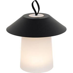 Tafellamp mushroom zwart incl. LED oplaadbaar - Ivan