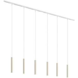 Modern railsysteem met 6 hanglampen wit 1-fase - Slimline Keno