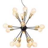 Design hanglamp zwart met goud 18-lichts - Juul