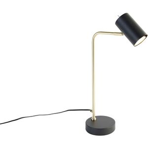 Moderne tafellamp zwart met goud - Beata