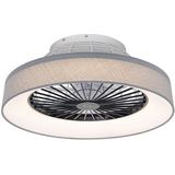 QAZQA Emily - Moderne LED Plafondventilator met Lamp - 1 Lichts - 47 cm - Grijs - Woonkamer