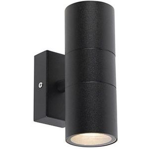 Buitenwandlamp zwart 2-lichts IP44 - Duo