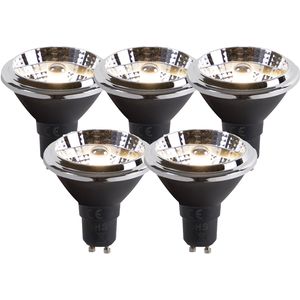 Set van 5 GU10 dim to warm LED lampen AR70 6W 2000K-3000K