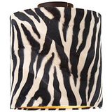 Plafondlamp mat zwart velours kap zebra dessin 25 cm - Combi