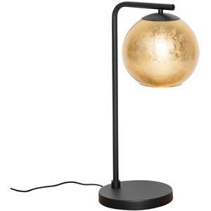 Design tafellamp zwart met goud glas - Bert