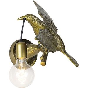 Vintage wandlamp messing - Animal Fugl