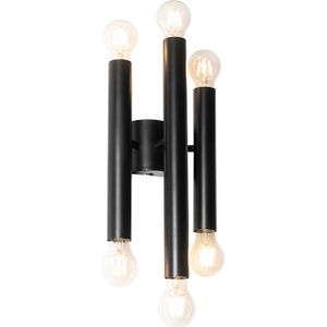 Art Deco wandlamp zwart 6-lichts - Tubi