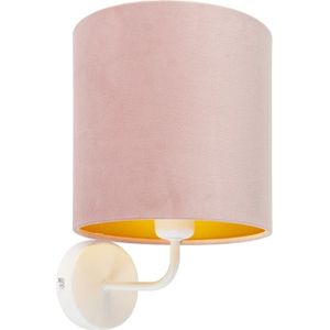 QAZQA - Retro Wandlamp voor binnen - 1 lichts - D 230 mm - Roze - Woonkamer | Slaapkamer | Keuken