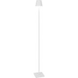 QAZQA Jackson - Design LED Dimbare Vloerlamp - Staande Lamp met Dimmer - 1 Lichts - H 110 cm - Wit