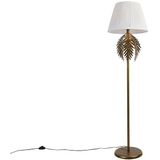 Vloerlamp goud 145 cm met plisse kap wit 45 cm - Botanica