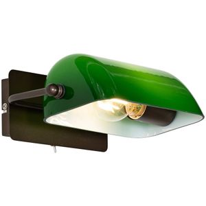 QAZQA banker - Klassieke Wandlamp voor binnen - 1 lichts - D 21.3 cm - Brons - Woonkamers-sSlaapkamers-sKeuken