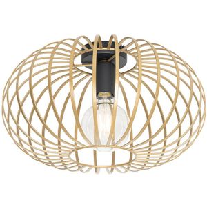 QAZQA johanna - Design Plafondlamp - 1 lichts - Ø 390 mm - Goud - Woonkamers-sSlaapkamers-sKeuken