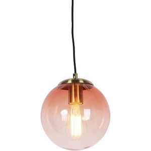 QAZQA pallon - Art Deco Hanglamp - 1 lichts - Ø 200 mm - Roze - Woonkamers-sSlaapkamers-sKeuken