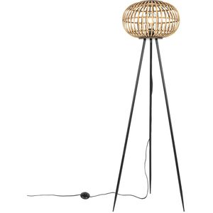 QAZQA amira - Oosterse Vloerlamps-sStaande Lamp - 1 lichts - H 135 cm - Naturel - Woonkamers-sSlaapkamers-sKeuken