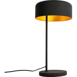 Retro tafellamp zwart met gouden binnenkant - Jinte