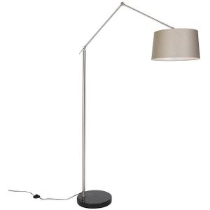 Moderne vloerlamp staal met kap taupe 45 cm - Editor