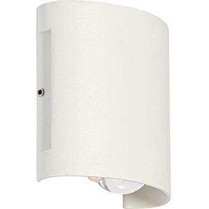 QAZQA silly - Moderne LED Wandlamp Up Down voor buiten - 2 lichts - D 4 cm - Wit - Buitenverlichting