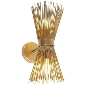 Art Deco wandlamp goud 2-lichts - Broom