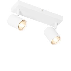 Moderne plafondlamp wit 2-lichts verstelbaar rechthoekig - Jeana