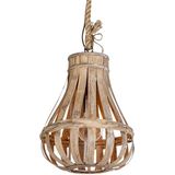 Landelijke hanglamp hout met touw 34cm - Excalibur