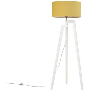 Moderne vloerlamp wit met mais kap 50 cm - Puros