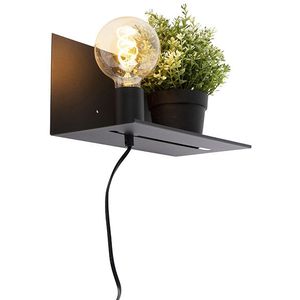 Moderne wandlamp zwart verstelbaar - Muro